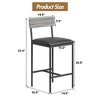 Bar Stools Set of 4, Kitchen Bar Stools with Footrest,Upholstered Counter Height Barstools, Bar Chairs with Back for Kitchen Island, Apartment - 2 of 4