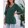 Clearlove Women's Blouse Tops Bell Sleeve Top 3/4 Sleeve V Neck Shirt Loose Casual Tops for Women - 3 of 4