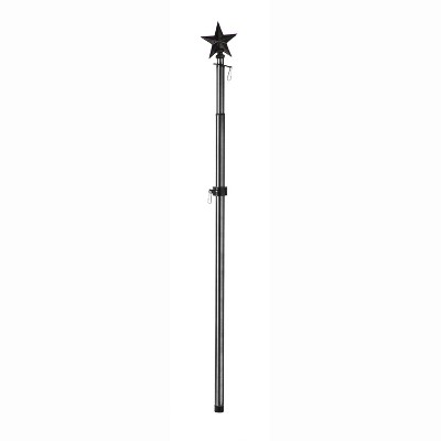 Evergreen Star Metal Extendable House Flag Pole, Black