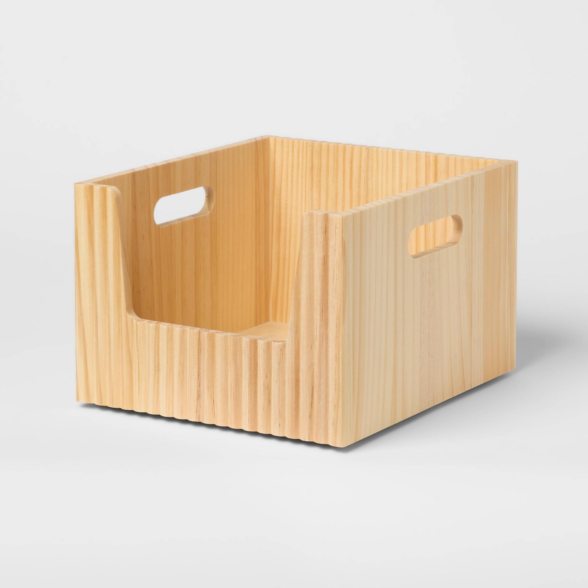 Small Wood Bin Open Front Natural - Brightroom™