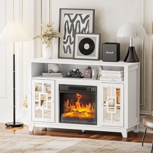 Karl Home Fireplace TV Stand for 60 Inch TV Modern Entertainment Center with Glass Door Storage Cabinet - 1 of 4