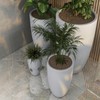 LeisureMod Crete 4-PC Set Tapered Round Stone Planters with Drainage Holes & Weather-Resistant Cover for Indoor and Outdoor Patio Herb Garden - 3 of 4