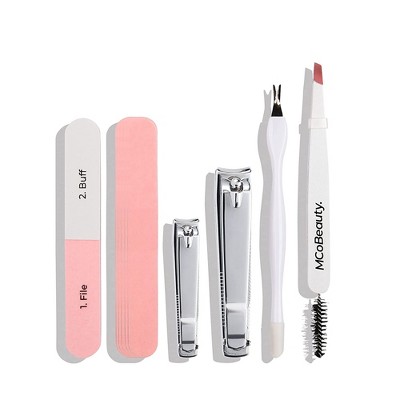 Grooming Kit by MCoBeauty for Women - 3 Pc Mini Brow Razor, Tweezers, Scissors