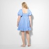 Women's Short Puff Sleeve Mini Babydoll Dress - Wild Fable™ Blue - 3 of 3
