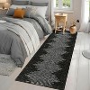 Living Room Rug Washable Bedroom Rugs Neutral Area Rug for Nursery Geometric Striped Carpet Non Slip Stain Resistant Farmhouse Floor Cover White Rug - 2 of 4