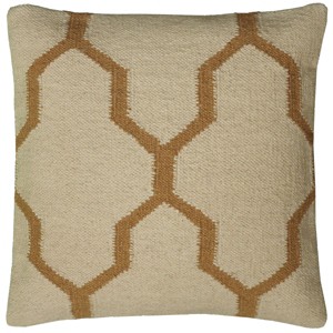Rizzy Home Moroccan Tile Motif Throw Pillow Beige