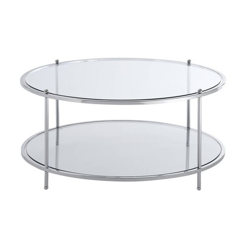 Double round deals glass coffee table