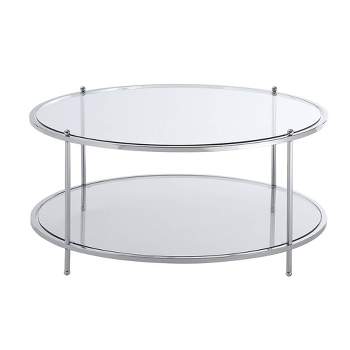 Royal Crest 2 Tier Round Glass Coffee Table - Johar Furniture