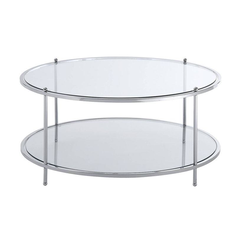 Royal Crest 2 Tier Round Glass Coffee Table - Johar Furniture, 1 of 10