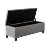 XINGHANZHENXUAN Tufted Upholstered Storage Bench, Soft Close Lid, Button Detail & Espresso Wood Legs, Bedroom or Living Room - 4 of 4