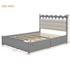 NicBex Queen Bed Frame with Headboard,Storage Upholstered Bed Frames with 2 Drawers,Twin-XL Size Trundle,Charging Station,No Box Spring Needed - 3 of 4