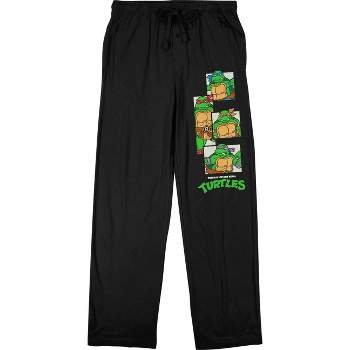Teenage Mutant Ninja Turtles Original Four Mens  Black Drawstring Sleep Pajama Pants