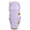 Allegra K Women's Platform Bow T-Strap Chunky Heels Pumps - 3 of 4