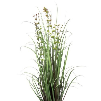 36" Green Plastic Potted Grass and Eucalyptus Arrangement