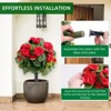 Coucheta artificial topiary flower ball trees with ground spike. Fake rose shrubs with stake for outdoor use - 3 of 4