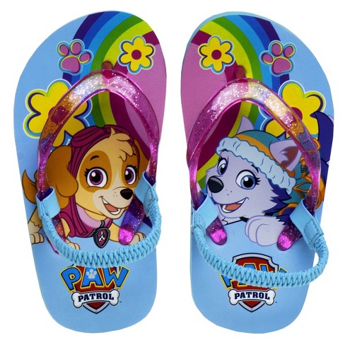 Nickelodeon Paw Patrol Girls Toddler Flip Flops With Back Strap