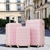 FURNIinspire Bag And Luggage Sets 3 Piece Luggage Set Spinner Suitcase with TSA Lock, Travel Options for Family Travel, light pink, 20" 24' 28" - 2 of 4