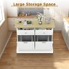 Tilt-Out Trash Cabinet with Hideaway Drawer, 20 Gallon Kitchen Waste Bin Storage for Living Room - 4 of 4