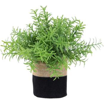 Northlight 9" Green Leafy Artificial Spring Foliage in Fabric Covered Pot