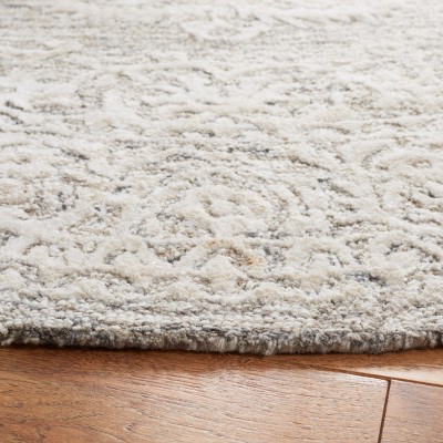 Gray and Ivory Hand-Tufted Wool Silk 8' x 10' Area Rug