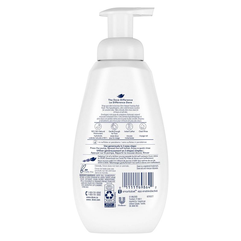 Dove Beauty Sensitive Skin Sulfate-Free Shower Foam Body Wash - 13.5 fl oz, 4 of 14