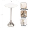 Kate and Laurel Sanzo Scalloped Marble and Metal Table, 14x14x24, Silver - 2 of 4