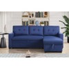 TiramisuBest Dark Gray Convertible Sectional Sofa with Pull-Out Chaise, Storage Ottoman, Twin Sleeper, Living Room Furniture - 2 of 4