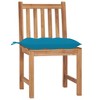 vidaXL 1/2/4/6/8x Solid Wood Teak Patio Chairs with Cushions Multi Colors - Light Blue - 8 Pieces - 3 of 4