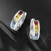 Ross-Simons 0.60 ct. t.w. Multi-Gemstone Huggie Hoop Earrings in Sterling Silver - 3 of 4