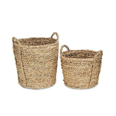 Cheung's Laelia Water Hyacinth Set of 2 Tapered Round Storage Baskets