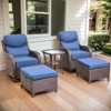 POCASSY Outdoor Swivel Rocker Patio Swivel Chairs Set of 2, 6" Thick Cushions All Weather Brown Wicker Swivel Glider Chairs with High Back for Porch - 2 of 4