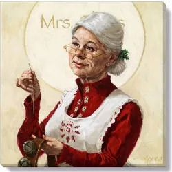 Sullivans Darren Gygi Mrs. Claus Canvas, Museum Quality Giclee Print, Gallery Wrapped, Handcrafted in USA 9"W Red