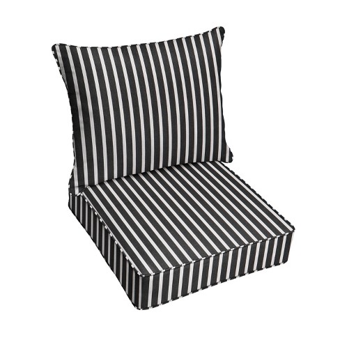 Patio cushions black and white sale