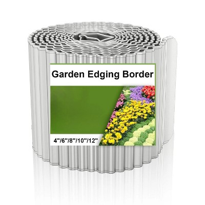 Corrugated Metal Garden Edging - 6"x20' Galvanized Steel Border for DIY Flower Beds Pathways Patio Design, Easy Installation, Silver