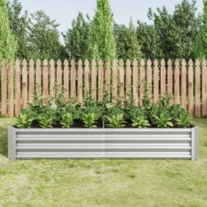 Silver Metal Raised Bed Garden 6×3×1ft for Flower Planters, Vegetables Herb - 1 of 4