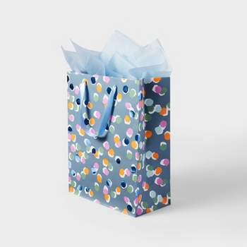 Dots with Blue Foil on Navy Large Cub Bag with Tissue - Spritz™