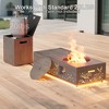 BDELITE Propane Fire Pit Table, 50,000 BTU with LED Light, Propane Tank, Windshield, Glass Stone and Rain Cover-48.1*20.1*12.4 Inch - 4 of 4