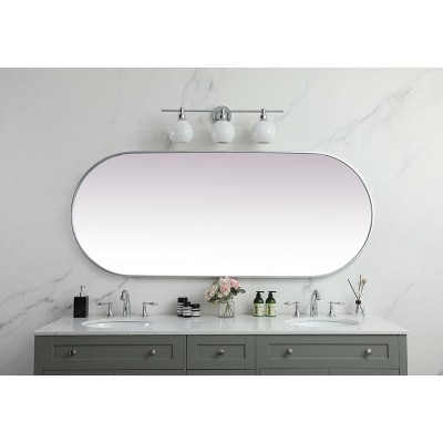 Silver Full Length Rectangular Wood Frame Mirror