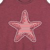Women's - Instant Message - Nautical Striped Starfish Graphic Racerback Tank - 2 of 4
