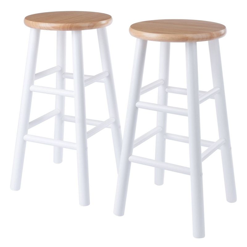 2pc 24&#34; Huxton Counter Height Barstools Natural/White - Winsome, 1 of 12