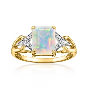 Ross-Simons Opal Ring With Diamonds in 14kt Yellow Gold - 1 of 4