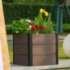 Elevated Wood Look Garden Bed for Patio, Deep Root Planter Box - 4 of 4