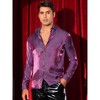 Lars Amadeus Men's Long Sleeves Button Down Prom Wedding Shiny Party Shirts - 2 of 4