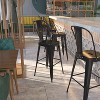Flash Furniture Commercial Grade 30" High Metal Indoor-Outdoor Barstool with Back - 2 of 4