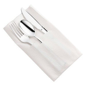 Smarty Had A Party Silver Plastic Cutlery in White Pocket Napkin Set - 70 Guests - 1 of 4