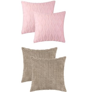 REGALWOVEN 4 Pcs Modern Solid Texture Throw Pillow Covers - 1 of 4