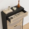 Rattan Shoe Cabinet with 2 Flip Drawers and 1 Pull-Out Drawer, Free Stand Shoe Storage Cabinet - 4 of 4