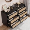 Acekool Rattan 6-Drawer Dresser with Gold Handles and Legs, Wide Organizer for Bedroom or Hallway - 4 of 4