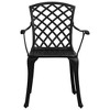 vidaXL Bistro Set - Cast Aluminum Black Outdoor Seating, Weather Resistant Garden Chairs with High Backrest & Ergonomic Armrests, Decorative Tabletop - 3 of 4