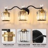 POWLIG 26-in 3-Light Black and Gold Dimmable Bathroom Transitional Vanity Light with Crystal Shade - 4 of 4